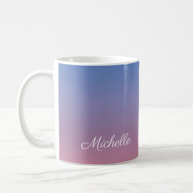 Blekens rosa och blå övertoningsombre kaffemugg (Vänster)