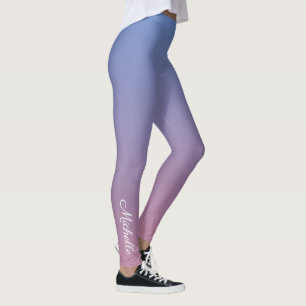 Blekens rosa och blå övertoningsombre leggings