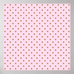Blekens rosa och brunhjärtat mönster. poster
