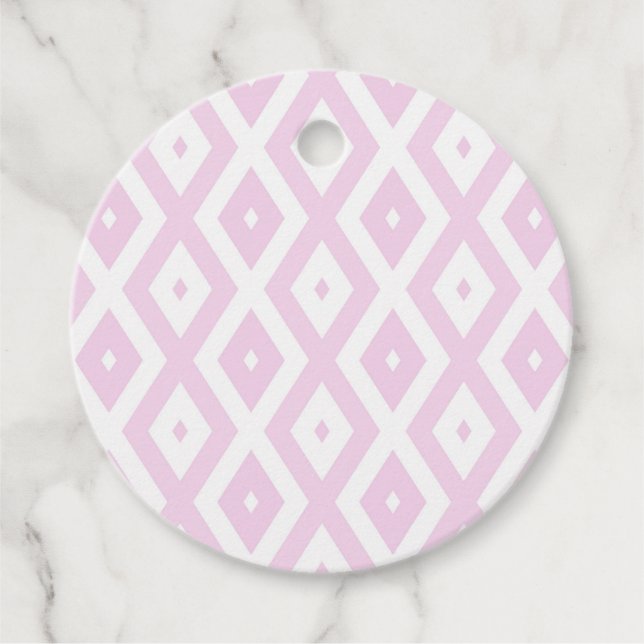 Blekens rosa och den vita diamanten mönster gåvor etiketter (Framsida)
