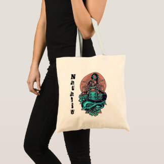 Blekens rosa och teal geisha illustration Tote Bag Tygkasse