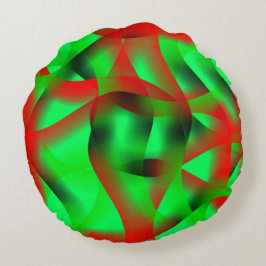 Blekgrön och klar rödundulering, med skugga? rund kudde