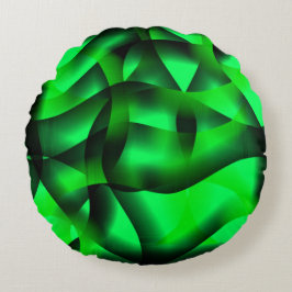 Blekgrön och svart kurning, med skugga? rund kudde