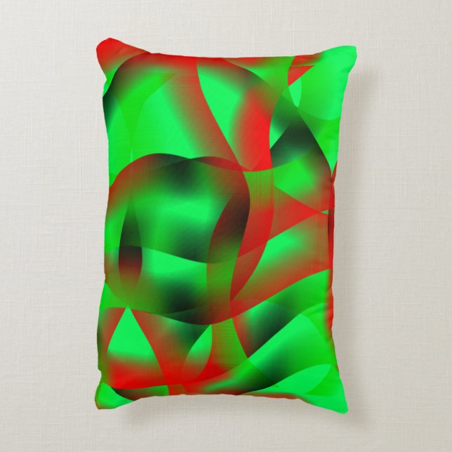 Blekgröna och tydliga röda gevär, med skugga? prydnadskudde (Baksidan(Vertikal))