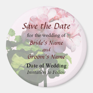 Blekgul Geranium Save the Date Magnet