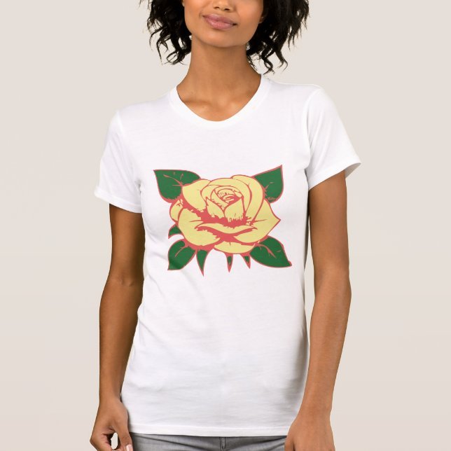 Blekgul ros t shirt (Framsida)