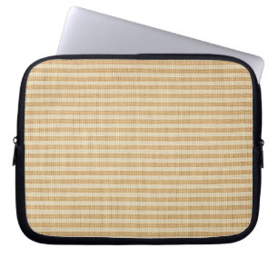 Blekgula randiga trådade tygmönster laptop fodral