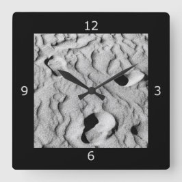 Blekna fotspår och minnen fyrkantig klocka