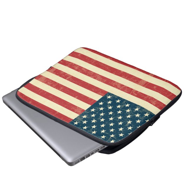 Bleknad amerikanska flaggan som åldras laptop sleeve (Framre botten)