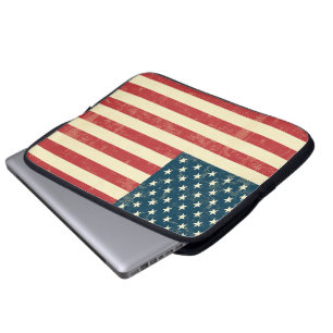 Bleknad amerikanska flaggan som åldras laptop sleeve