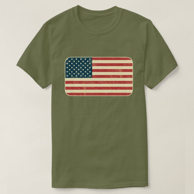Bleknad amerikanska flaggan t-shirt (Design framsida)