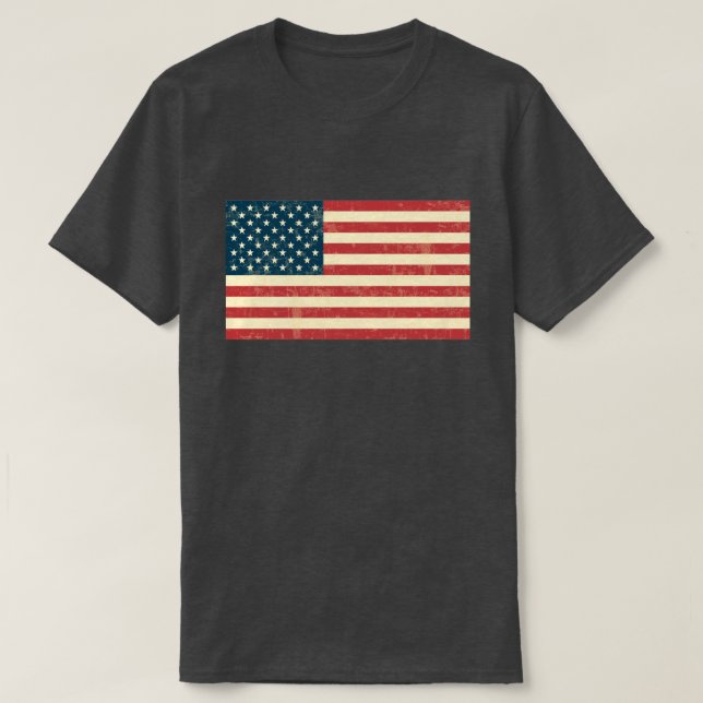 Bleknad amerikanska flaggan t-shirt (Design framsida)