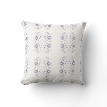 Bleknad blå och vit blomsterdesign