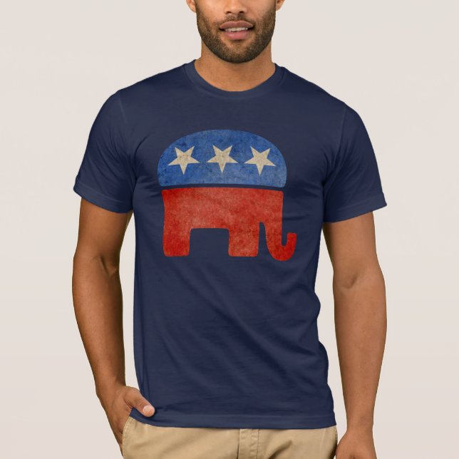 Bleknad republikansk elefant tee (Framsida)