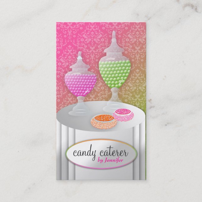 bleknar den _Candy endast klubban för catereren Visitkort (Framsida)