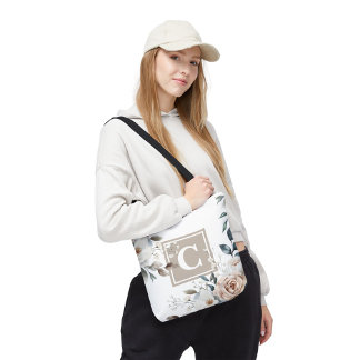 Blekning av Fransk Blommigt Ro Monogram Tote Bag Tygkasse