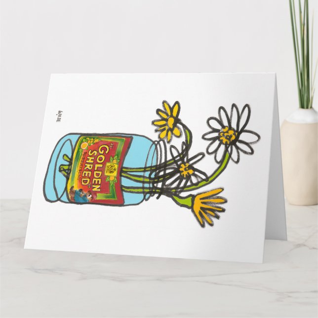 Blekning av kontinuerlig linjemarmalad och blommor kort (Framsida)