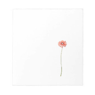 Blekröd Gerbera-blomma Anteckningsblock