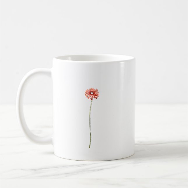 Blekröd Gerbera-blomma Kaffemugg (Vänster)