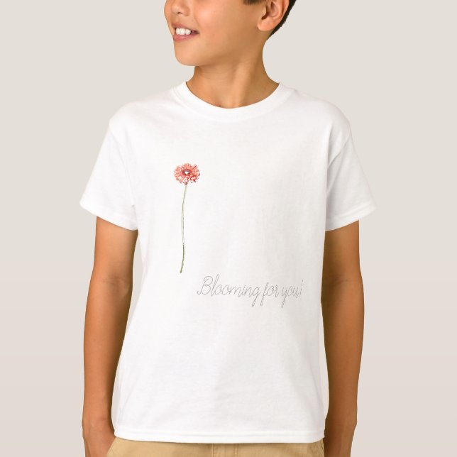 Blekröd Gerbera-blomma T Shirt (Framsida)