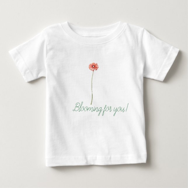 Blekröd Gerbera-blomma T Shirt (Framsida)