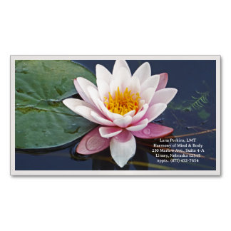 "BLEKROSA LOTUSBLOMMA" Premium Canvas (Glans) Magnetiska Visitkort
