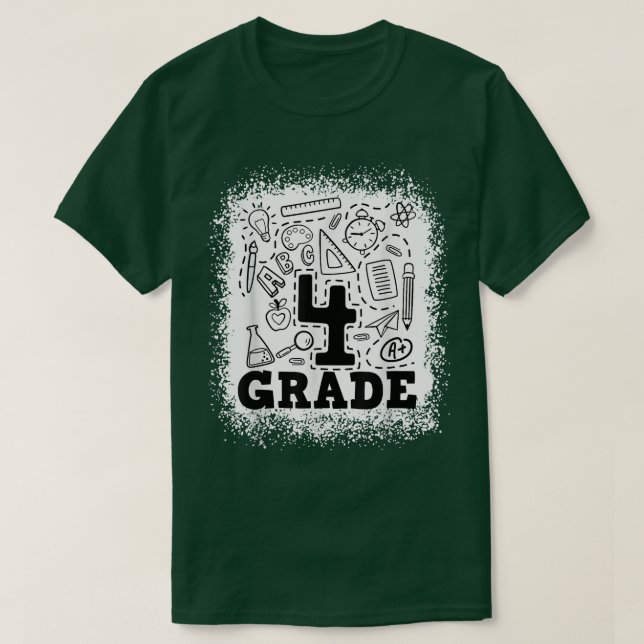 Blekt 4:e Klass-typografiteamet 4:e Klass bak  T Shirt (Design framsida)
