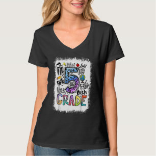 Blekt 5:e Klass-typografi 5 Klass tillbaka till T Shirt