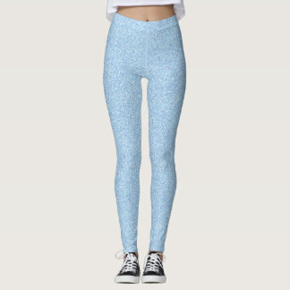 Blekt baby blue Fauxglitter Leggings