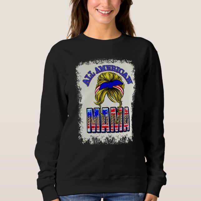 Blekt bästa kvinnor alla amerikanska Mammor 4 juli T Shirt (Framsida)