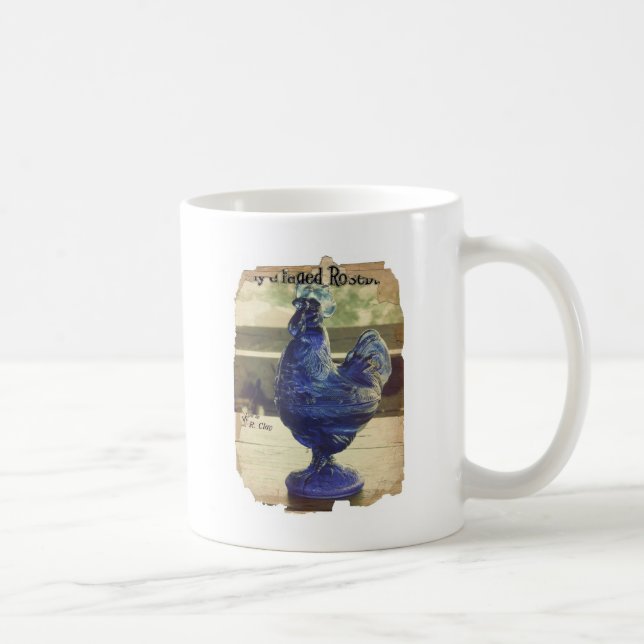 Blekt Blått Glas Roo 2 Kaffemugg (Höger)