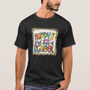 Blekt Boho Lycklig första dagen av Preschool tillb T Shirt