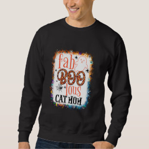 Blekt bovint katt Mamma Halloween Costume Cat M Lång Ärmad Tröja