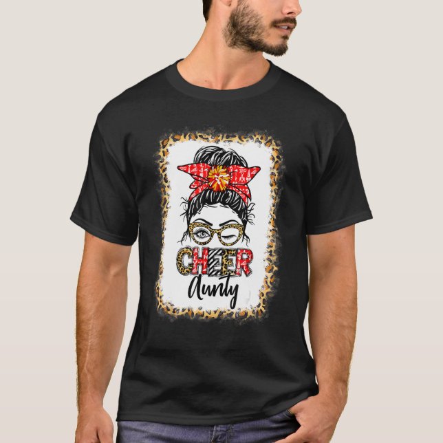 Blekt Cheer Aunty Cheerleading Rufsylta Leopard T Shirt (Framsida)