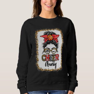 Blekt Cheer Mamma Cheerleading Rufsigt Bunt Leopar T Shirt