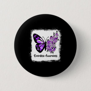 Blekt Daisy Butterfly Lila Ribbon Överdosering Aw Knapp