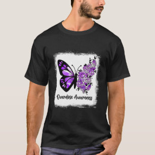Blekt Daisy Butterfly Lila Ribbon Överdosering Aw T Shirt