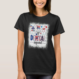 Blekt Dentalt Team 4:e Juli Patriotiskt Amerikansk T Shirt