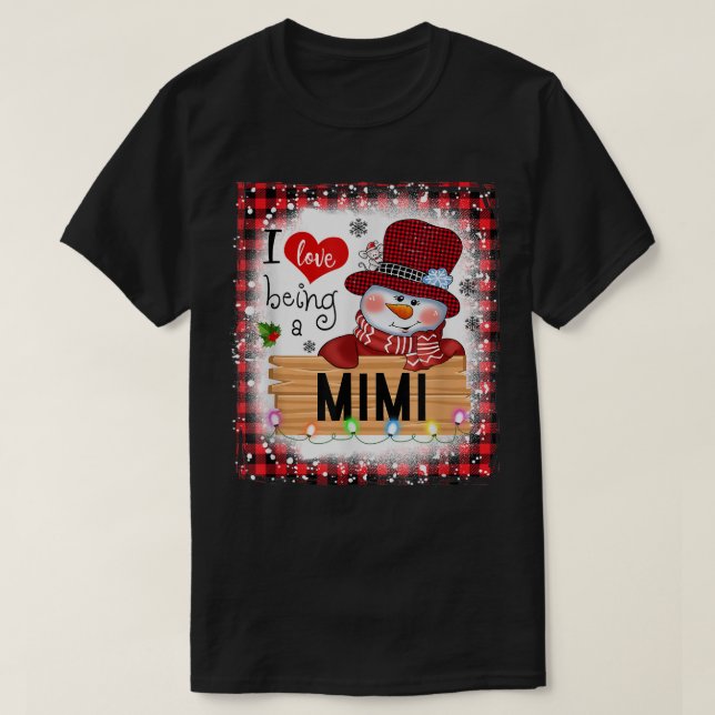 Blekt i Kärlek som en Mimi Snögubbe-familjs Kristu T Shirt (Design framsida)