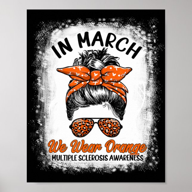 Blekt i mars. Vi Bära Orange Messy Bun MS Awar Poster (Framsidan)