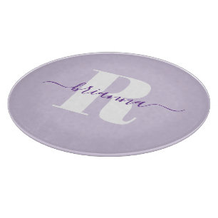 Blekt lila skriptnamn fet monogram
