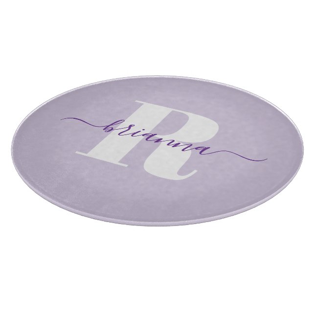 Blekt lila skriptnamn fet monogram (Hörn)