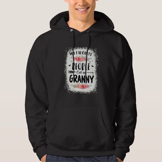 Blekt mina favoriter kallar mig Granny Tee Hoodie (Framsida)