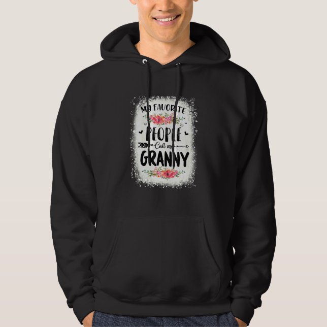 Blekt mina favoriter kallar mig Granny Tee Hoodie (Framsida)