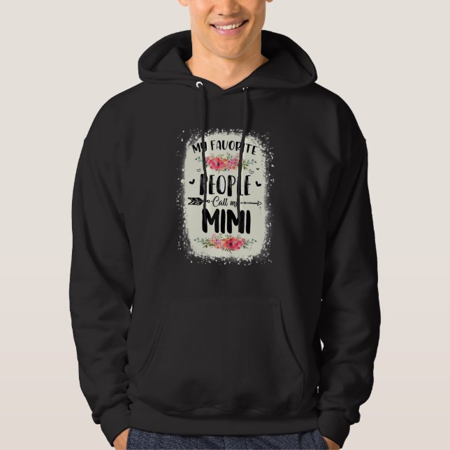 Blekt mina favoritfolk kallar mig Mimi Mor Hoodie (Framsida)