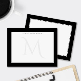 Blekt Monogram Chic Personlig Professionell Anteckningskort