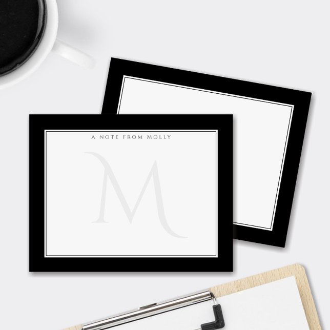 Blekt Monogram Chic Personlig Professionell Anteckningskort (Skapare uppladdad)