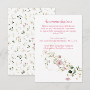 Blekt Rosa Blommig Kuvert Tilläggskort