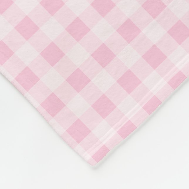 Blekt rosa Gingham Fleecefilt (Hörn)