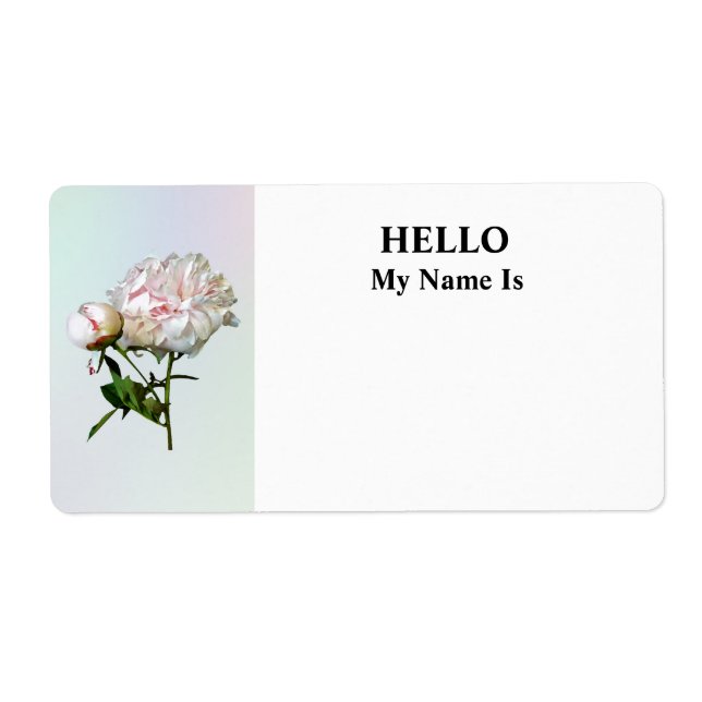 Blekt rosa peon och knopp fraktsedel (Framsidan)